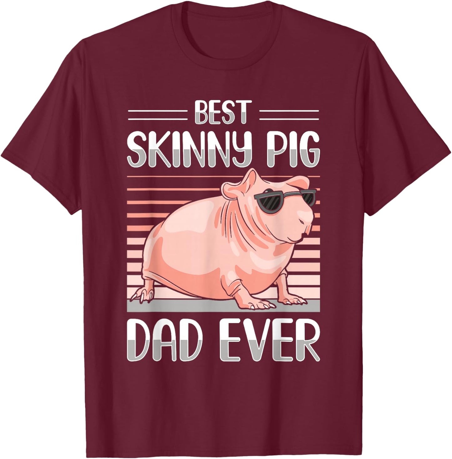 Hairless Guinea Pig Skinny Pig Owner Cavy Rodent Pet T-Shirt - T-Shirt | Maroon