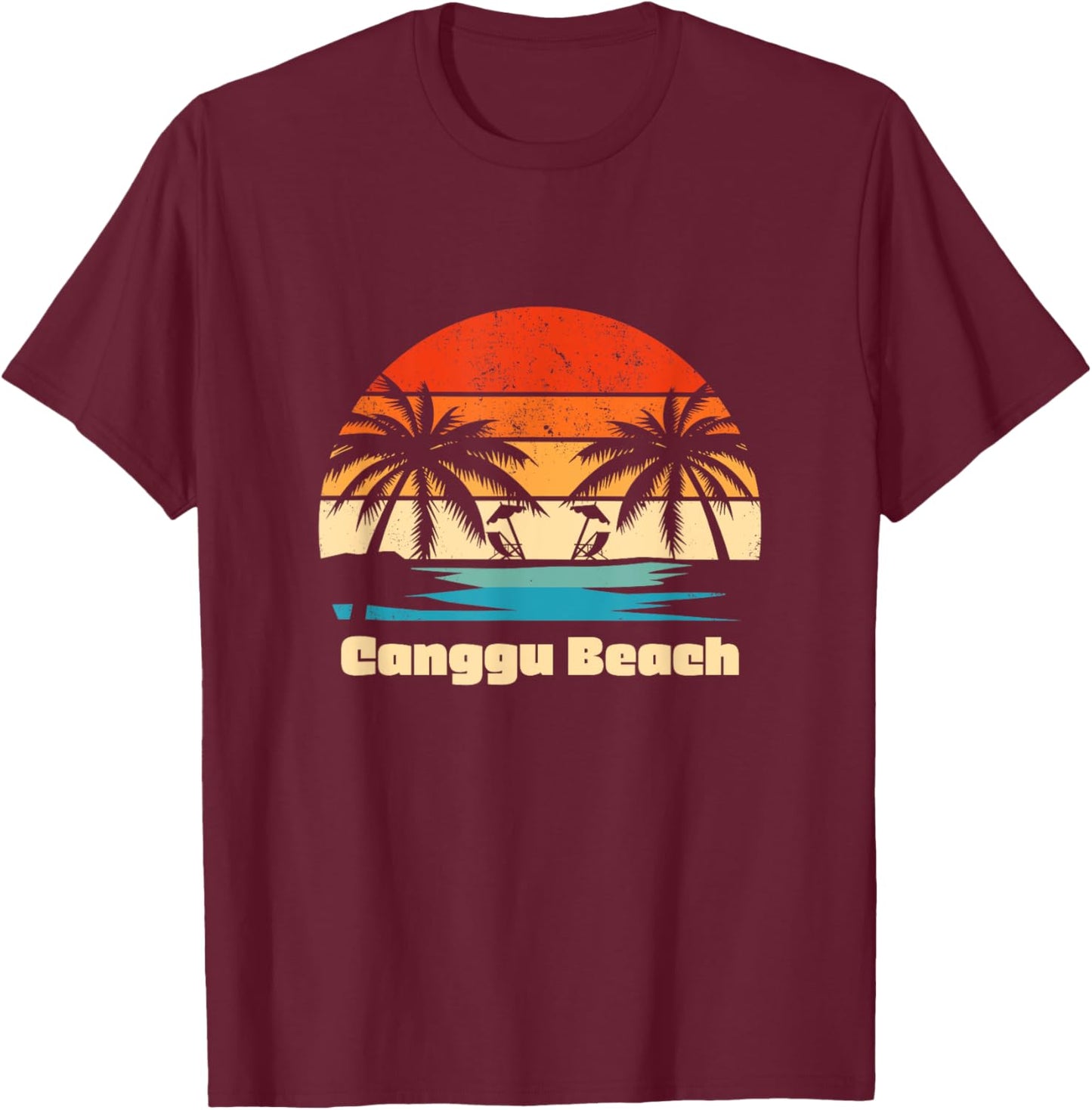 Retro Vintage Surfing Design Canggu Beach Women T-Shirt - T-Shirt | Maroon