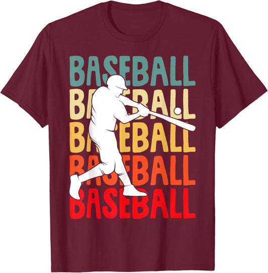 Baseball Men Children Boys T-Shirt - T-Shirt | Maroon
