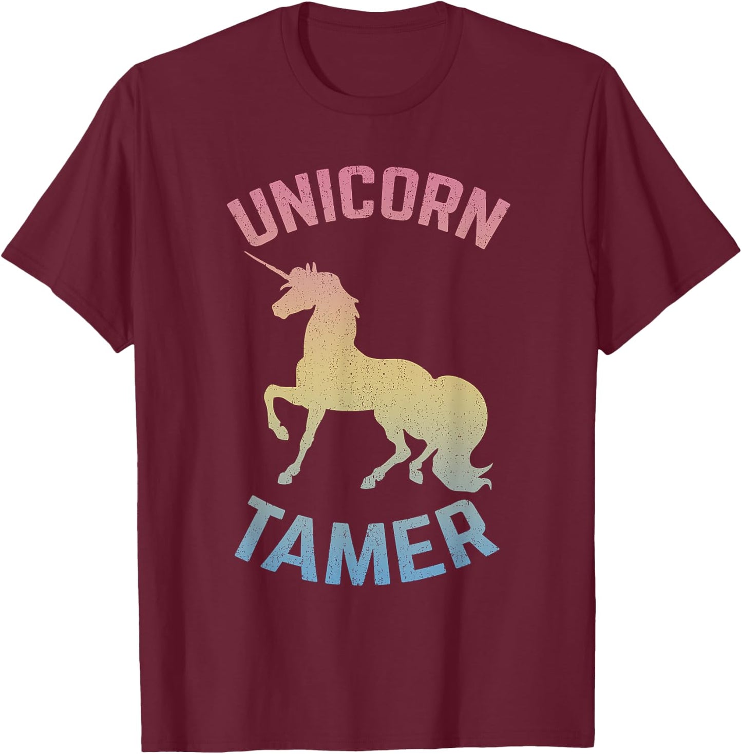 Awesome Girls UNICORN TAMER Rainbow T-Shirt - T-Shirt | Maroon