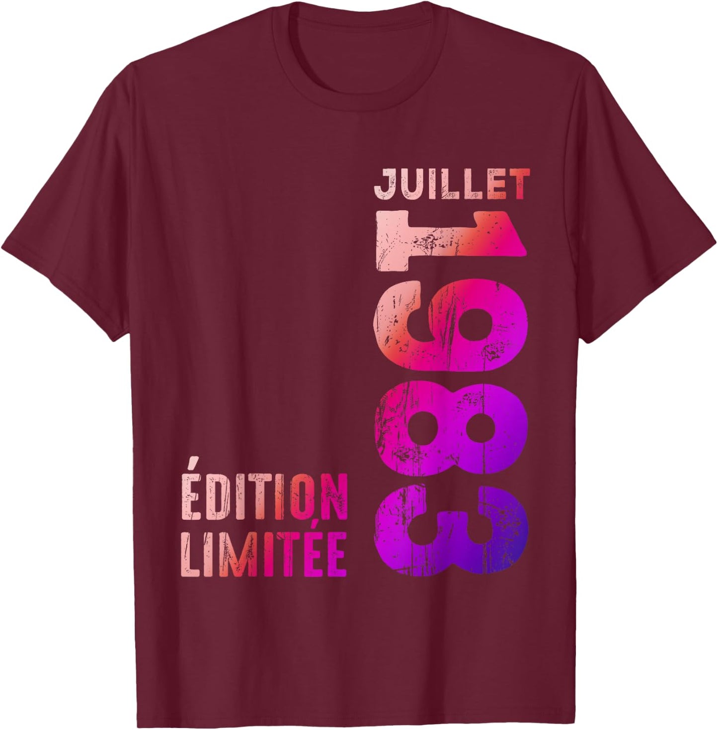 Legendary Since 1983 July 1983 Retro Year 1983 Vintage T-Shirt - T-Shirt | Maroon