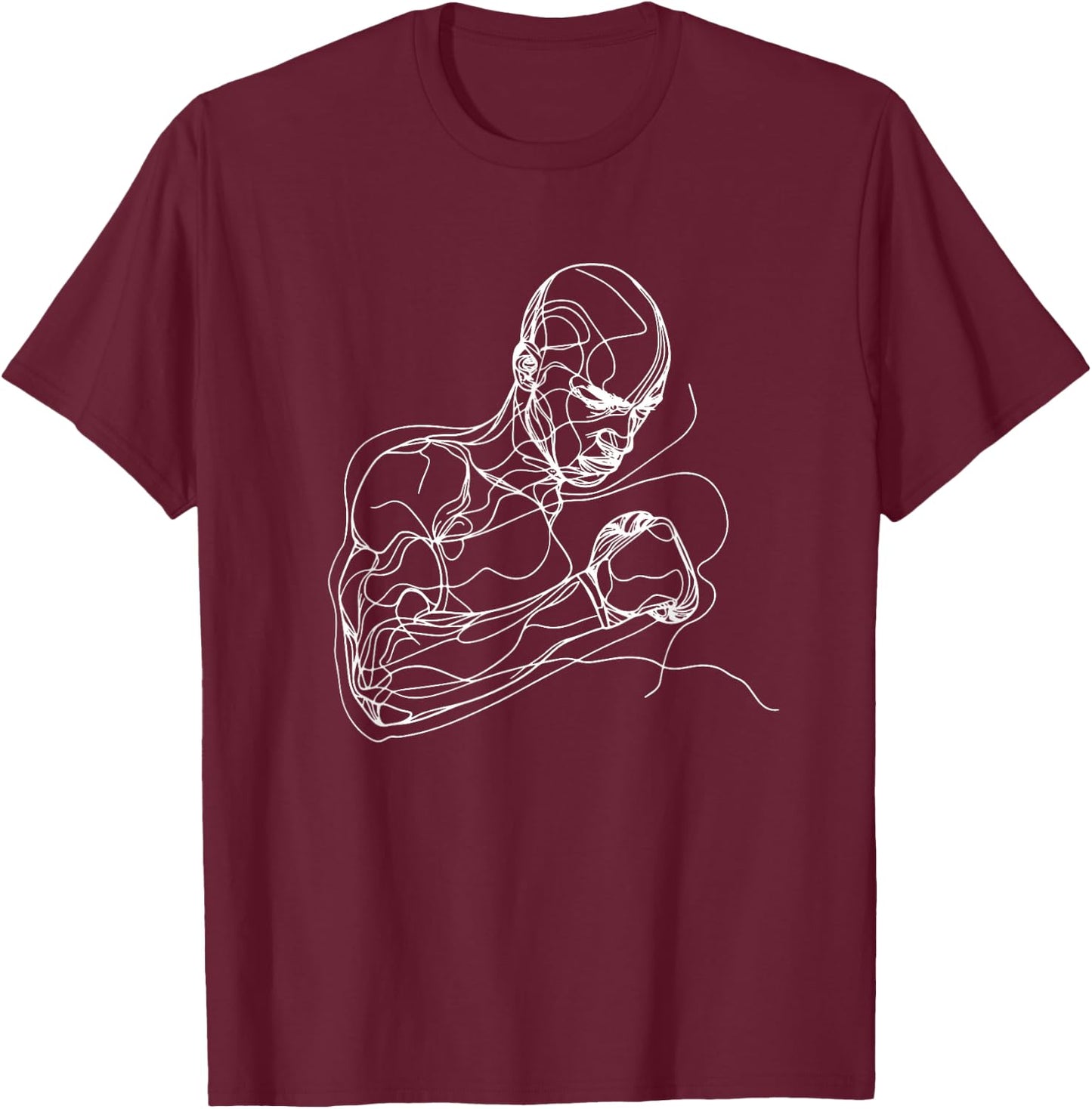 Boxeur Enthousiaste de l'esquisse de boxe T-Shirt - T-Shirt | Maroon