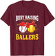 Busy Raising Ballers baseball softball mom leopard women T-Shirt - T-Shirt | Maroon