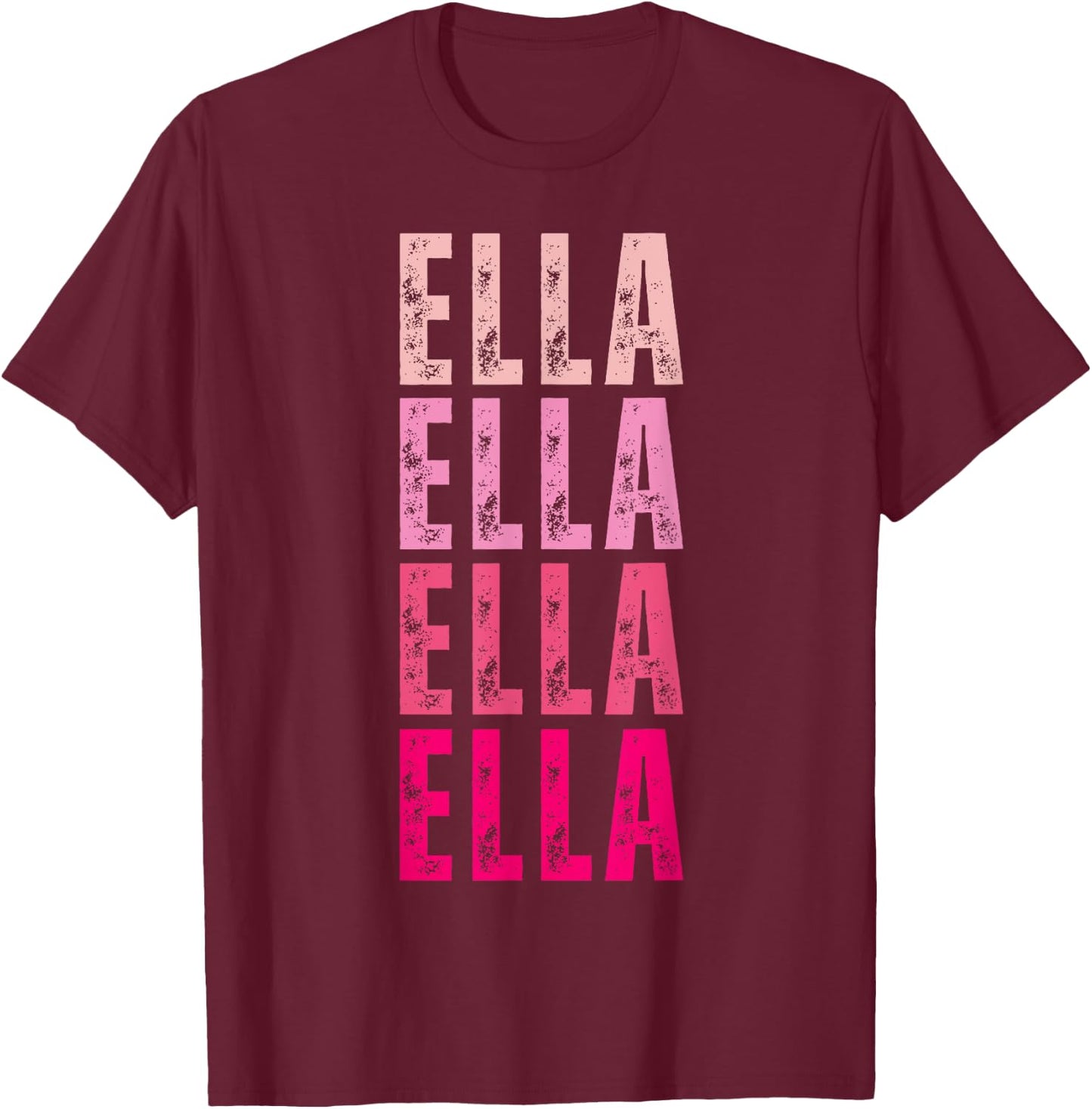 Personalized Name Ella I Love Ella 70's Vintage T-Shirt - T-Shirt | Maroon