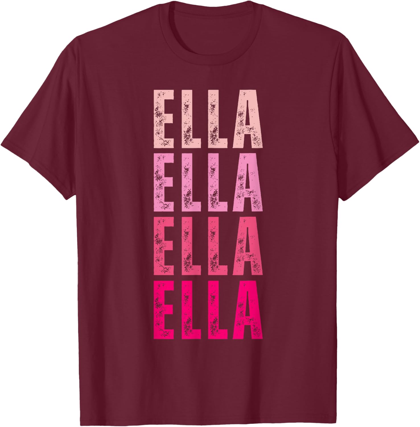 Personalized Name Ella I Love Ella 70's Vintage T-Shirt - T-Shirt | Maroon