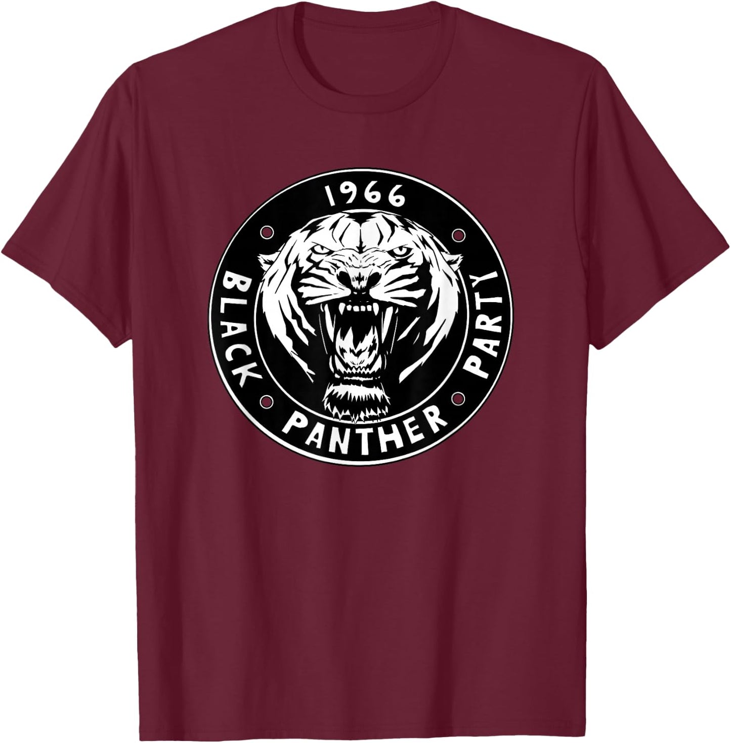 Black History Panther Party Logo 1966 Oakland California T-Shirt - T-Shirt | Maroon
