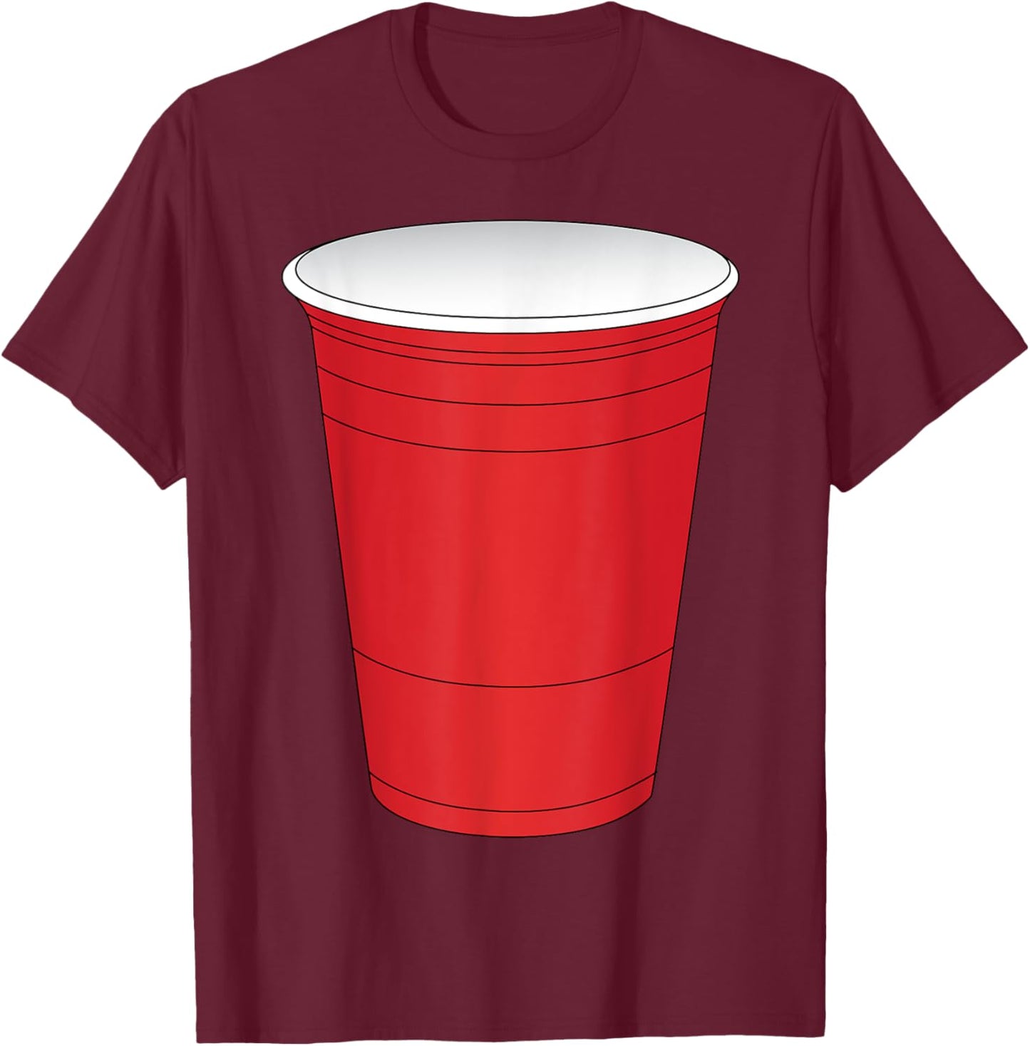 Red Beer Pong Cup Costume Fun Party Game T-Shirt - T-Shirt | Maroon