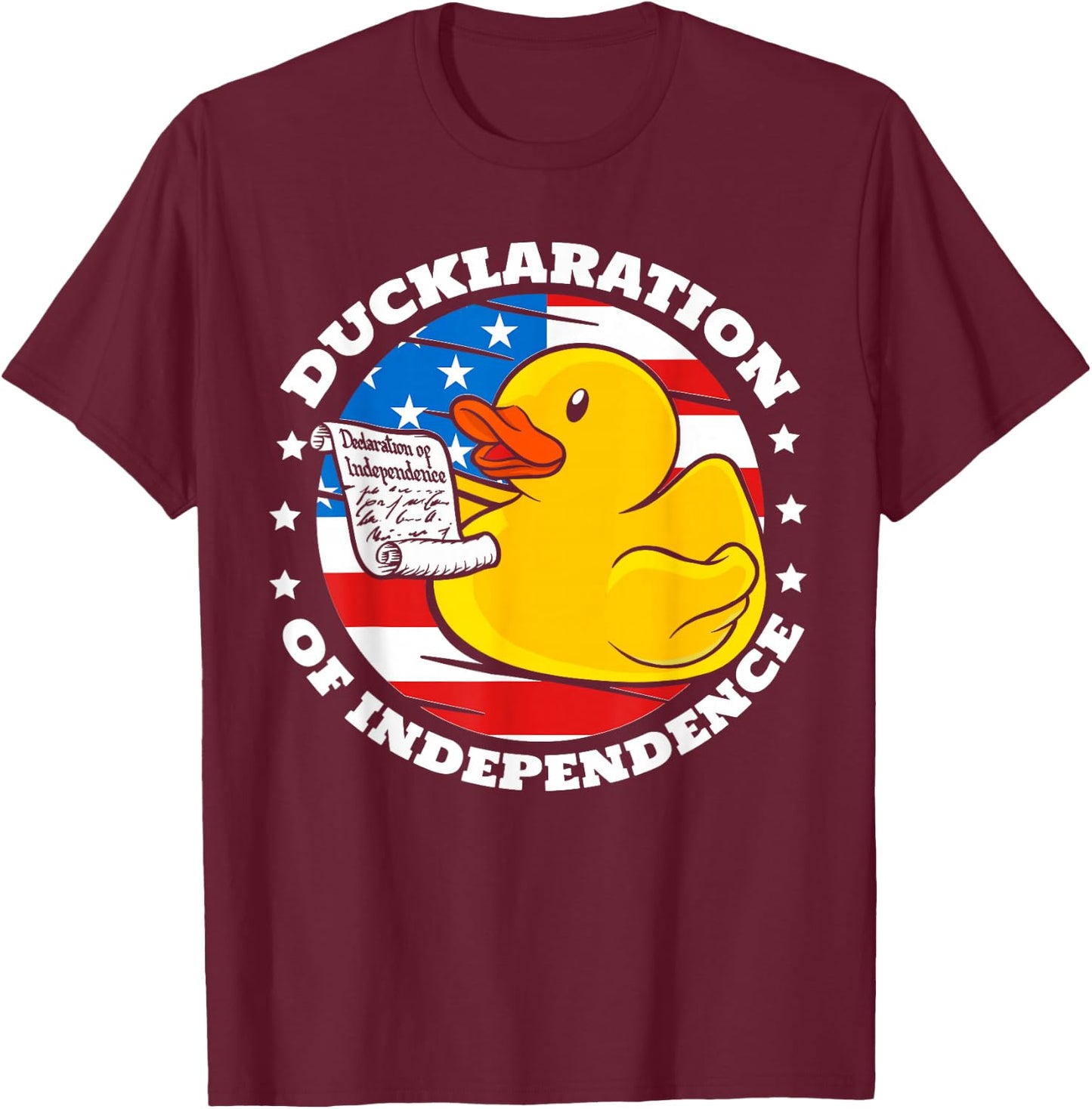 Ducklaration of Independence Duck 4th of July Patriotic T-Shirt - T-Shirt | Maroon