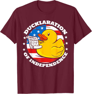 Ducklaration of Independence Duck 4th of July Patriotic T-Shirt - T-Shirt | Maroon