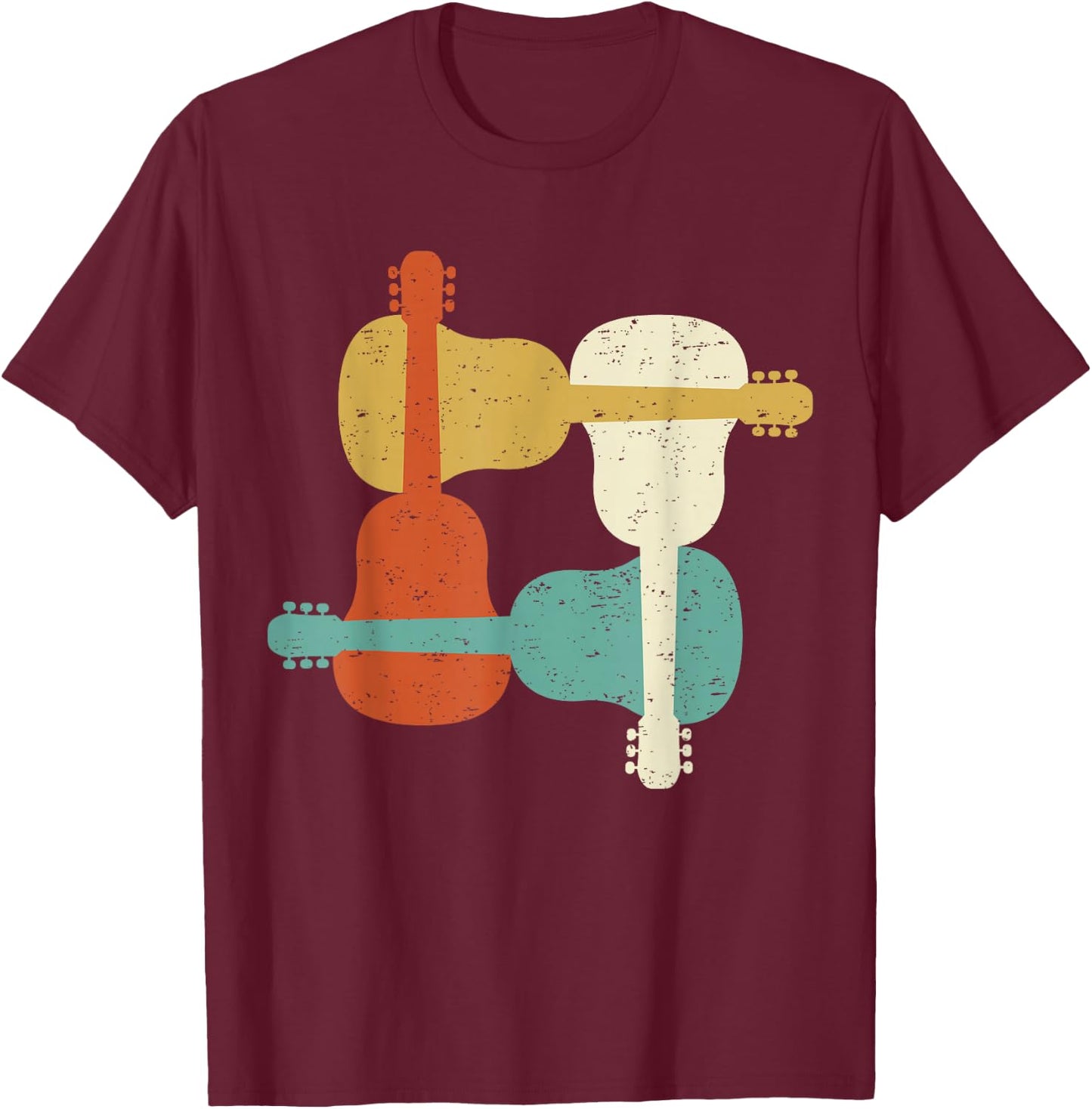 Classical Guitar Player, Guitarist, Classic I Retro T-Shirt - T-Shirt | Maroon