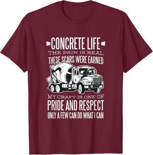 Concrete Mixer Truck T-Shirt - T-Shirt | Maroon