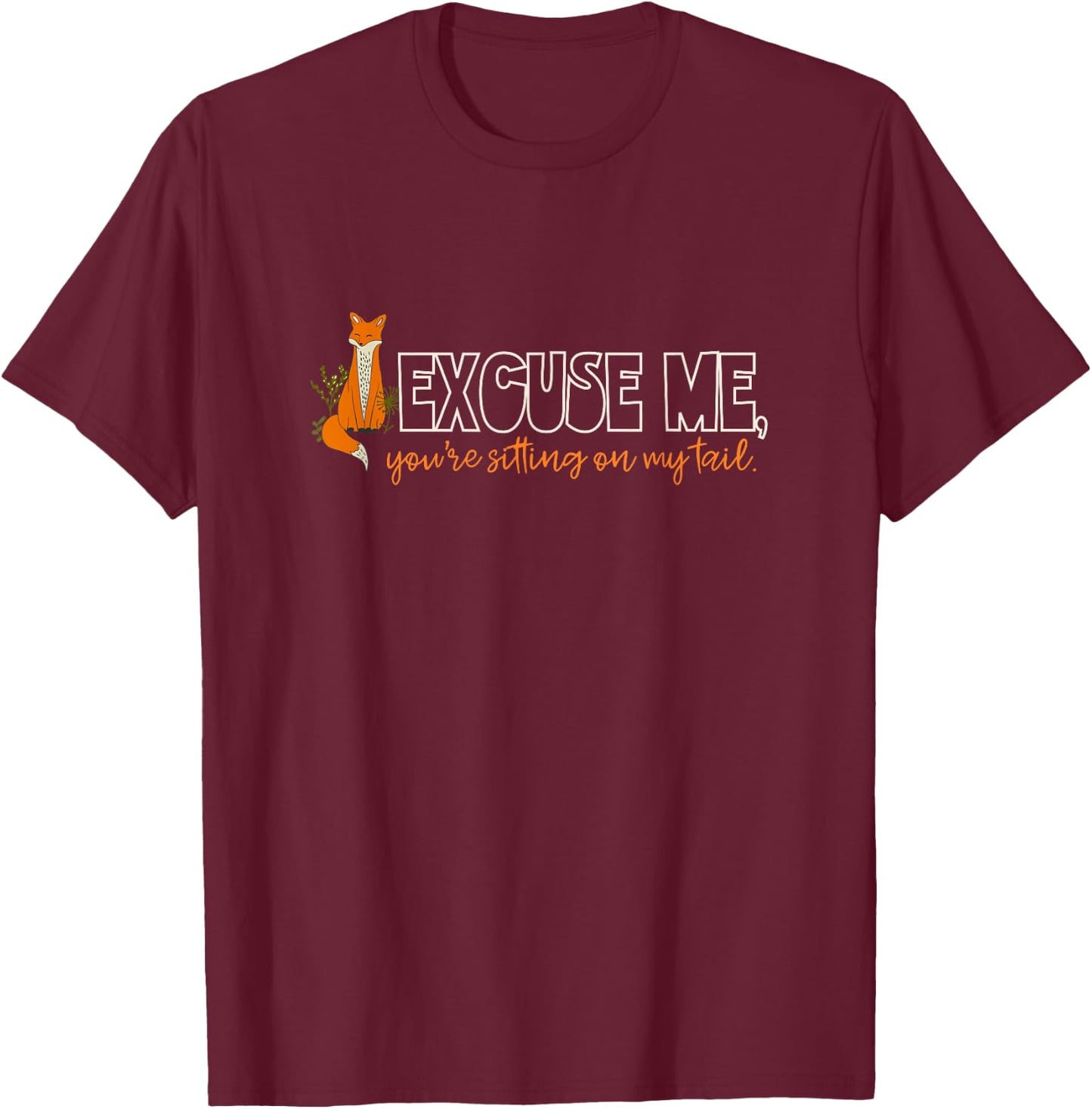 Fox Therian Gear Funny Otherkin Tail Boho Aesthetic T-Shirt - T-Shirt | Maroon