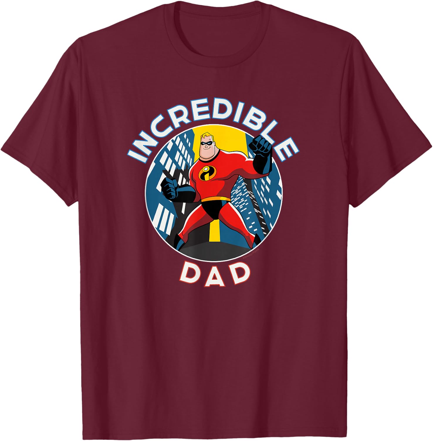 Disney and Pixar's The Incredibles Mr. Incredible Dad Father , black T-Shirt - T-Shirt | Maroon