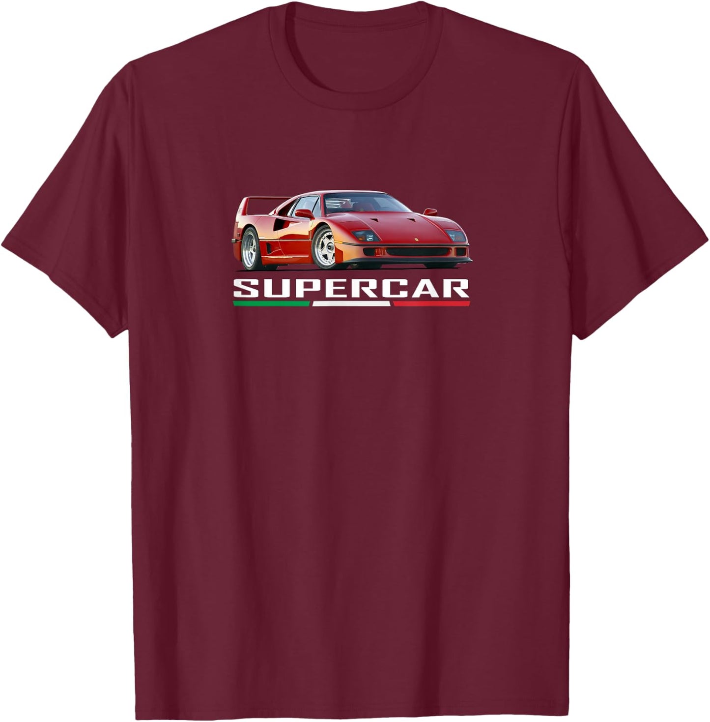 Supercar F40 , Black, S T-Shirt - T-Shirt | Maroon