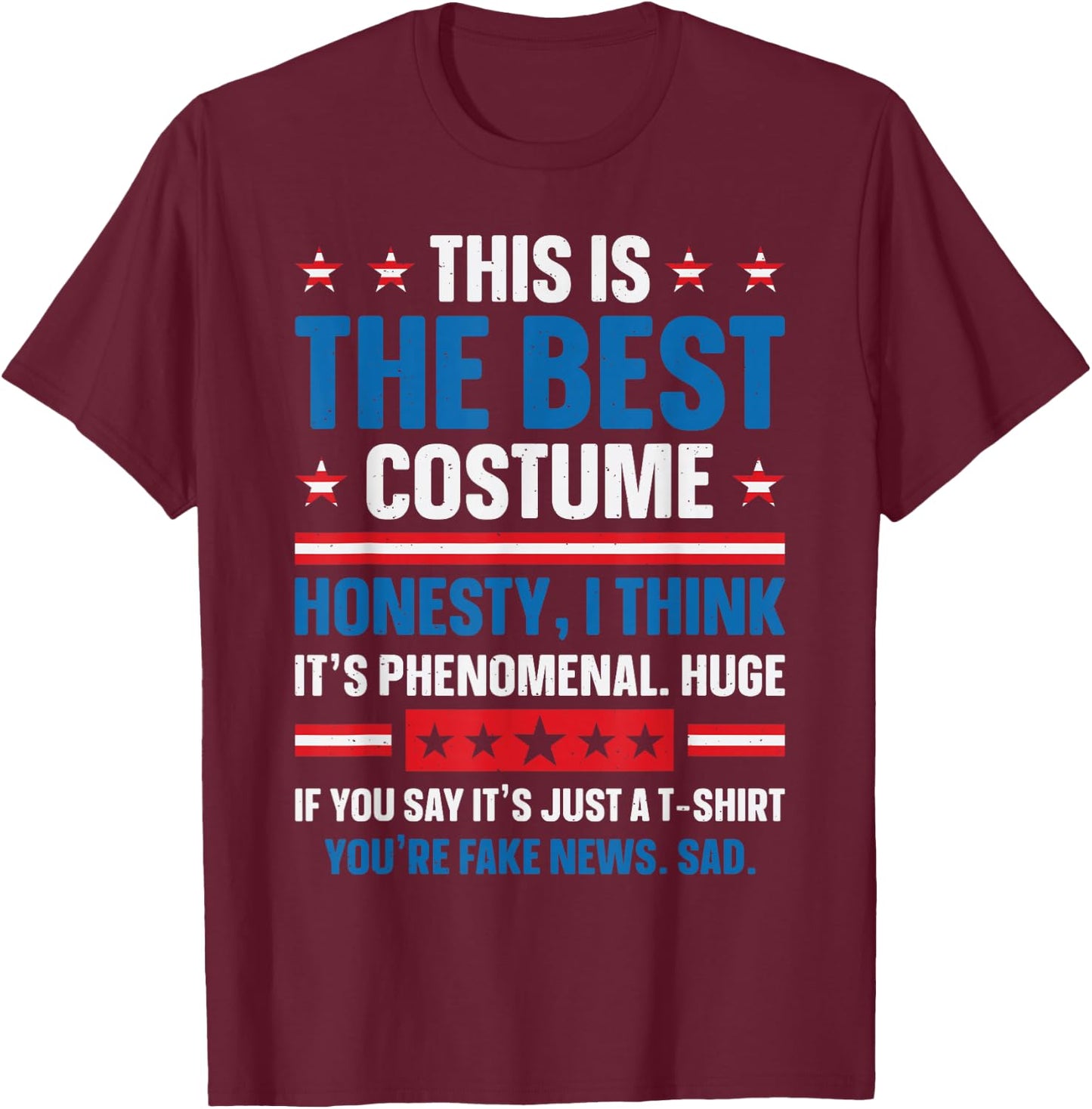 Best Donald Trump Best Trump Halloween Costume , black T-Shirt - T-Shirt | Maroon