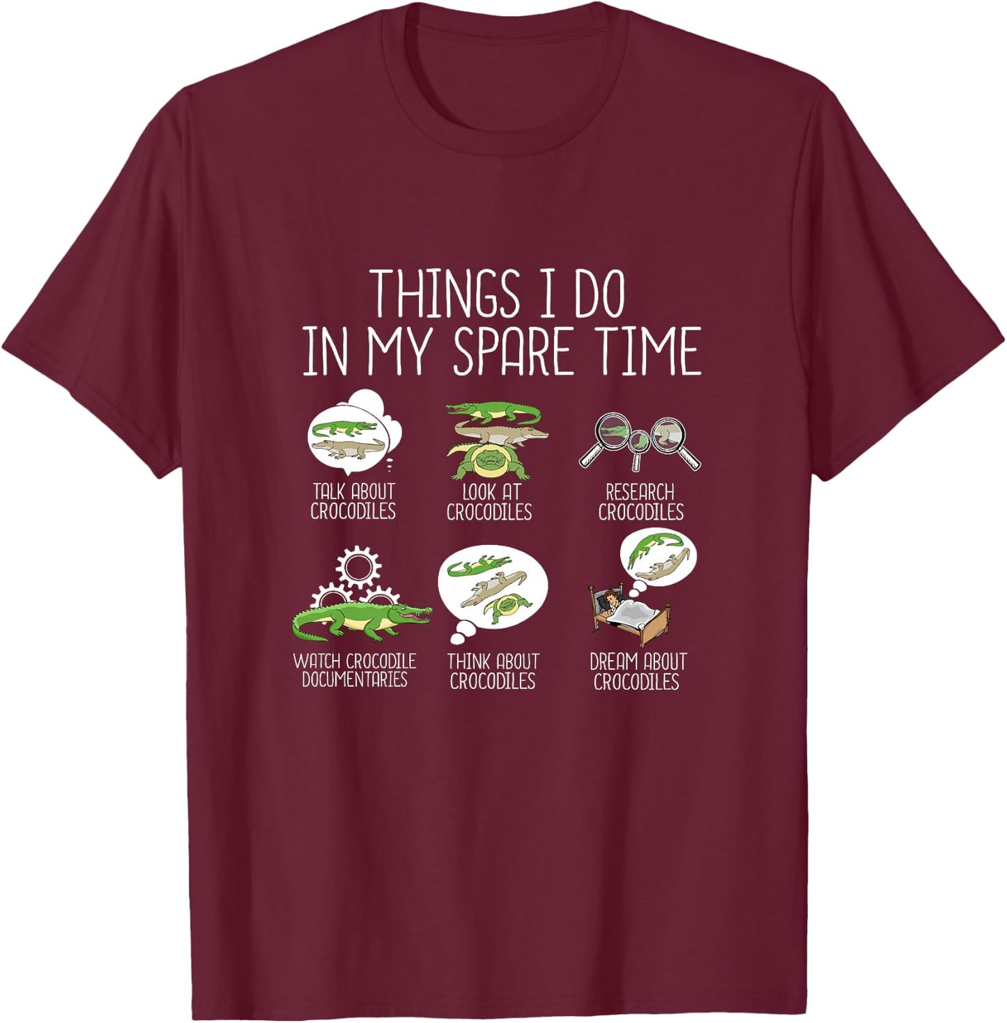 Crocodile Amusant pour Les Amoureux des Crocodiles pour Enfants Haut de Gamme T-Shirt - T-Shirt | Maroon