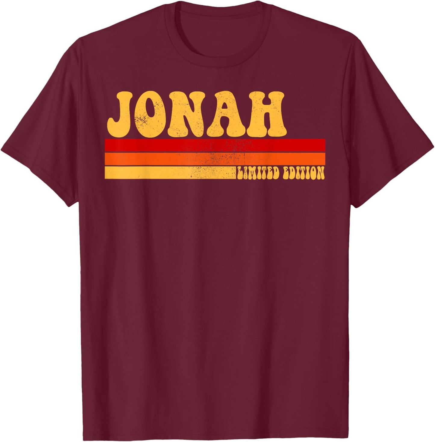 JONAH Name Personalized Idea Men Retro Vintage JONAH T-Shirt - T-Shirt | Maroon