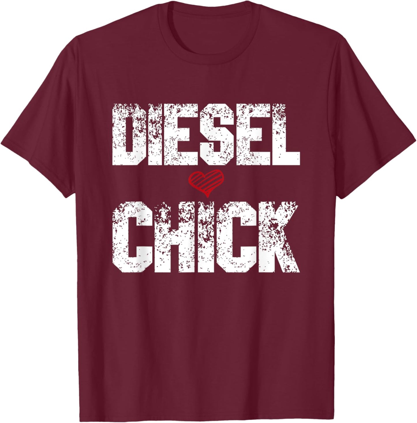 Women's Diesel Chick Trucker - Truck Drivers Gift T-Shirt - T-Shirt | Maroon