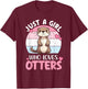 Cute Otter Lover Quotes | Animal Kids Otter T-Shirt - T-Shirt | Maroon