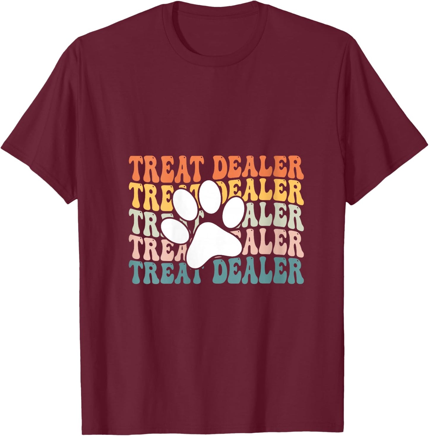 Women's Treat Dealer , funny dog treat for dog mom and dog dad V-Neck T-Shirt - T-Shirt | Maroon
