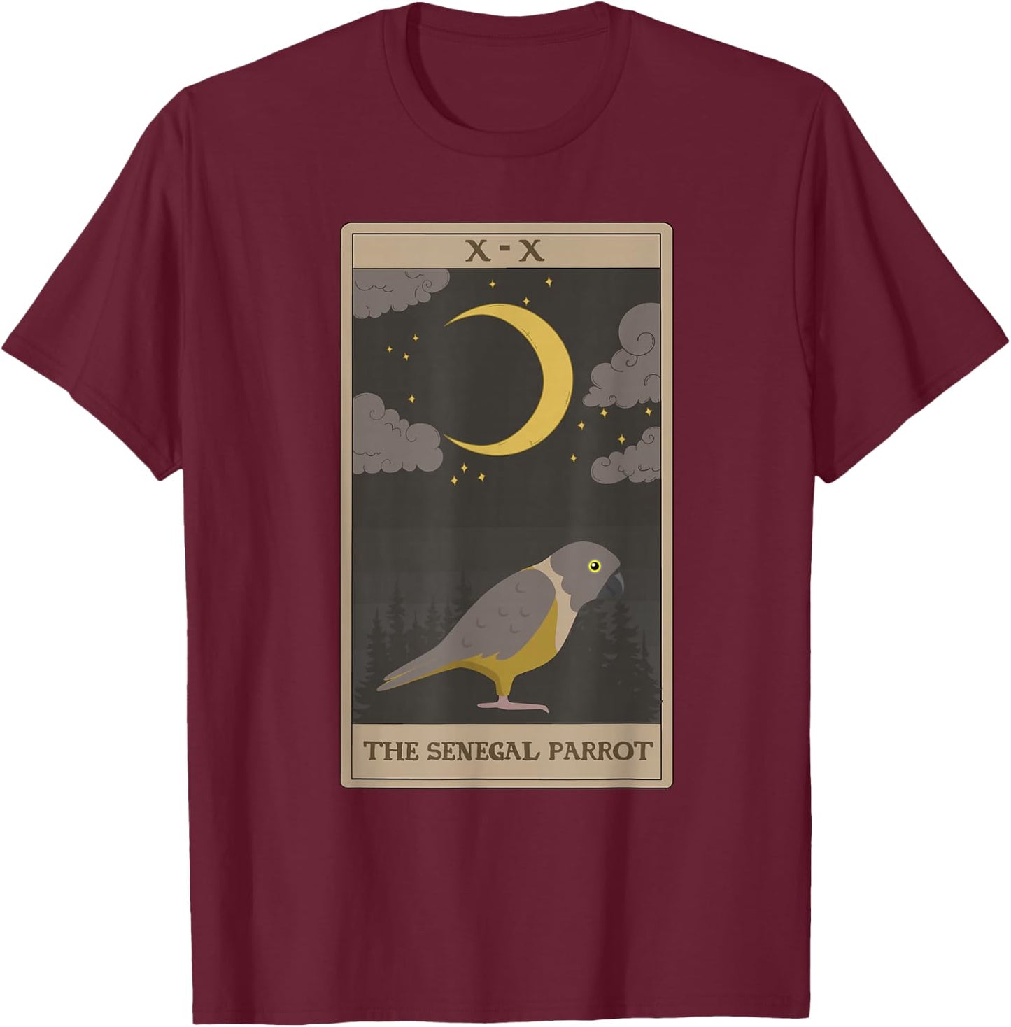 Senegal Parrot Cute Senegal Parrot Tarot Card T-Shirt - T-Shirt | Maroon