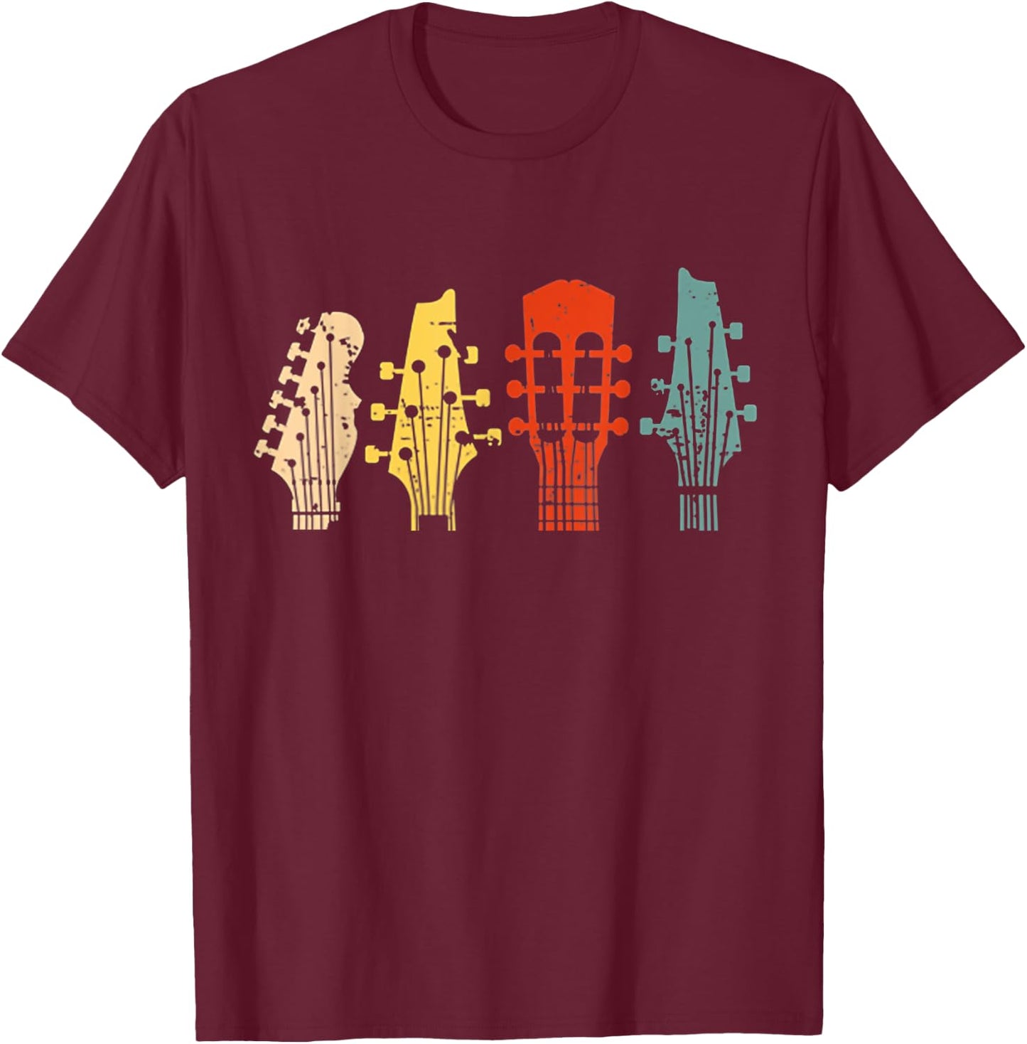 Vintage Guitar Gift Women Music Band Guitarist Stuff T-Shirt - T-Shirt | Maroon