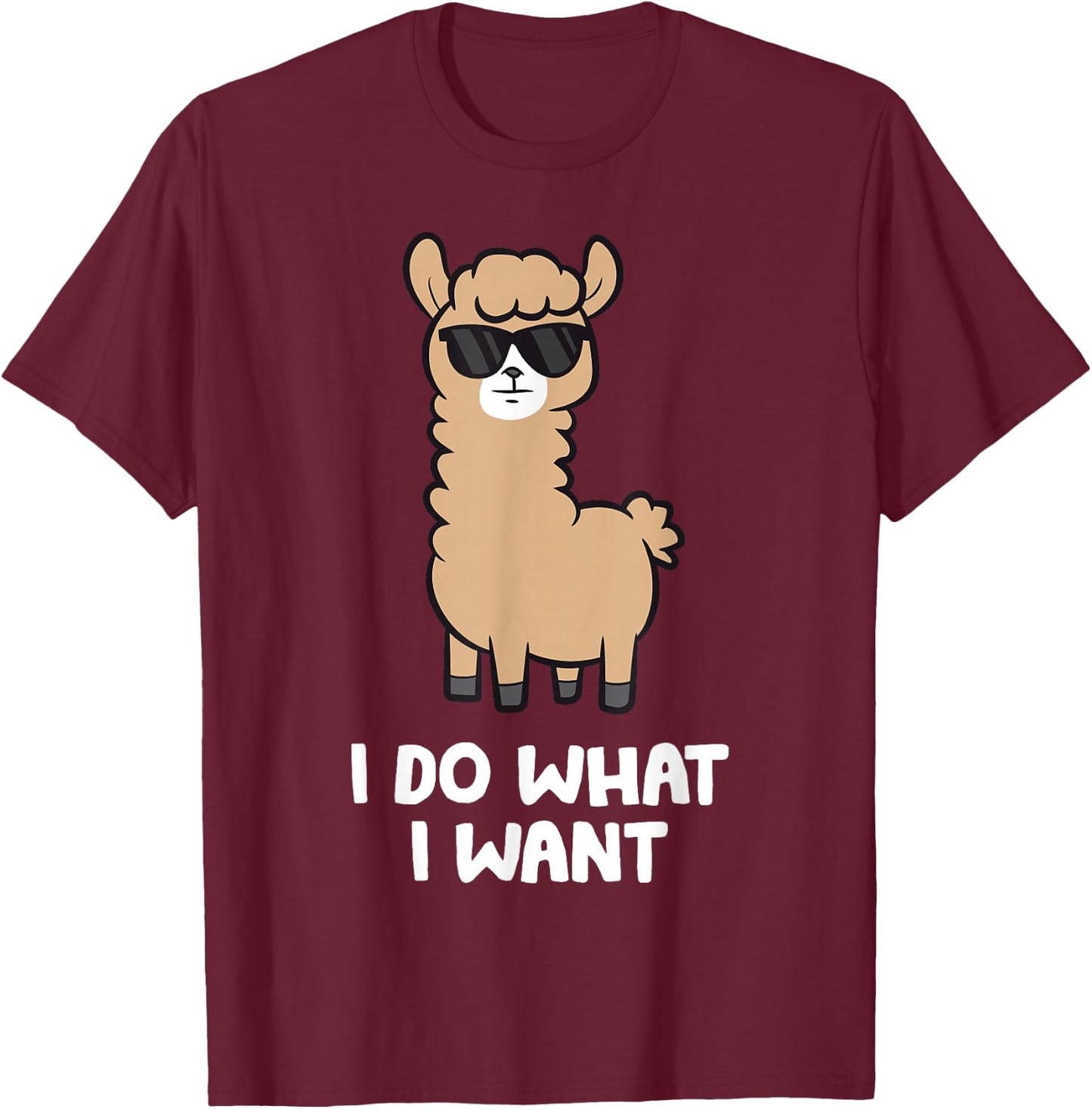 Alpaca - I Do What I Want T-Shirt - T-Shirt | Maroon