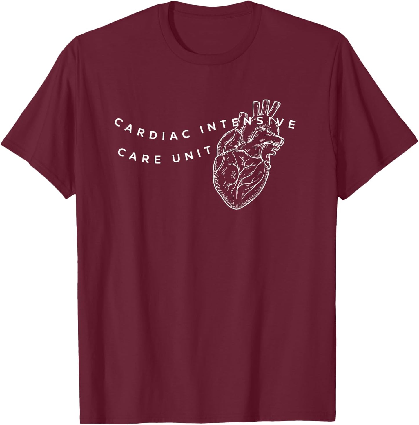Cardiology CICU Nurse Cardiac Sonographer Cardiology Unit , Small, Black T-Shirt - T-Shirt | Maroon