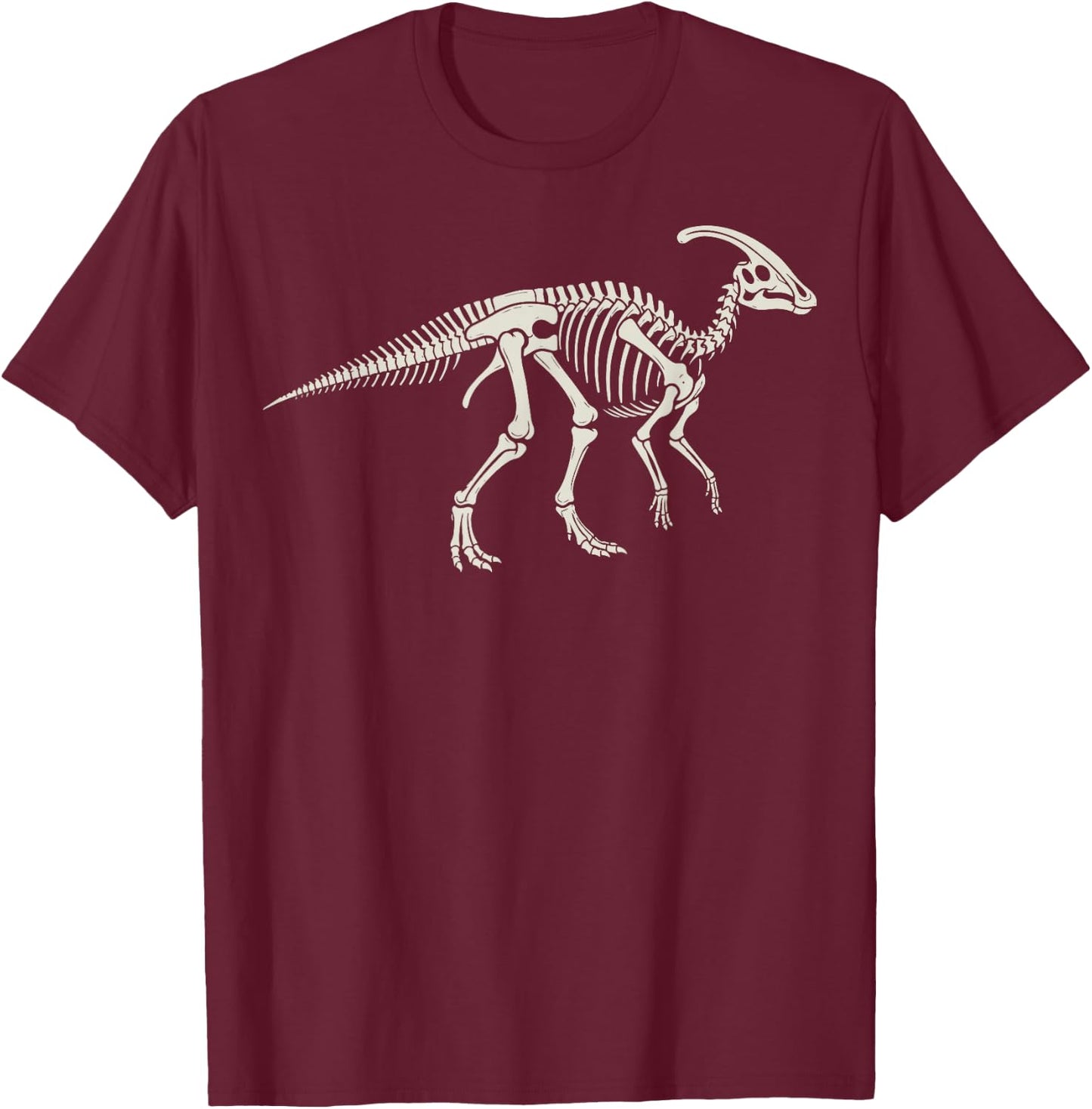Parasaurolophus Skeleton T-Shirt - T-Shirt | Maroon