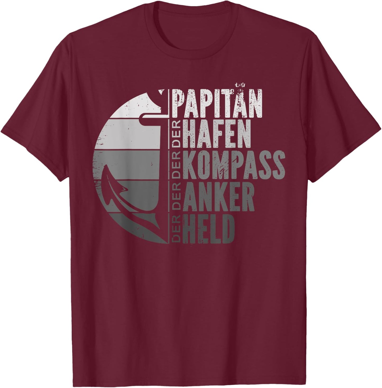 Herren Papitän Papa Kapitän Vatertag Captain Anker Segler Schiffer T-Shirt - T-Shirt | Maroon