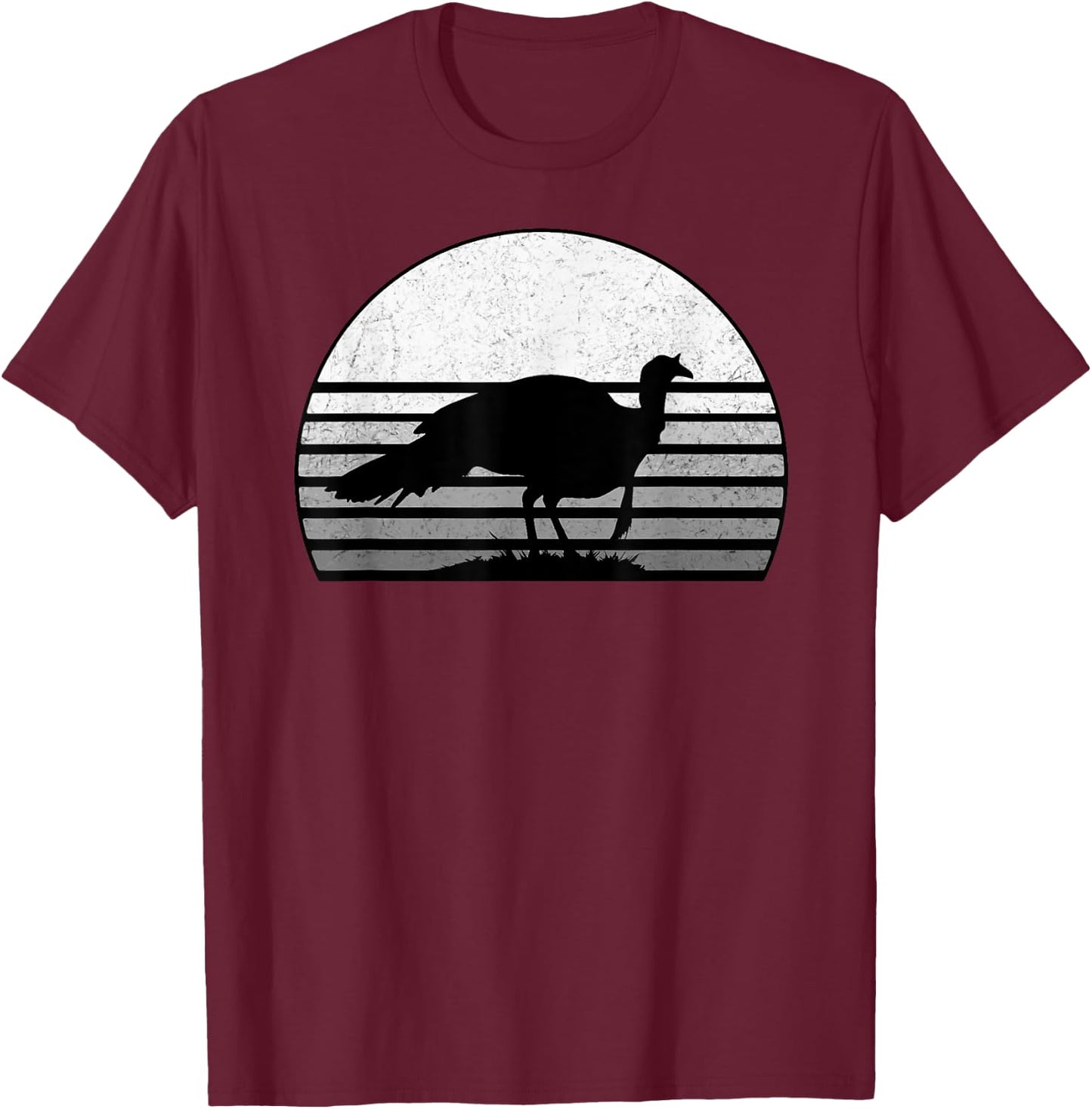 Turkey Hunting Retro Sun Upland Bird Hunter Thanksgiving 2 T-Shirt - T-Shirt | Maroon