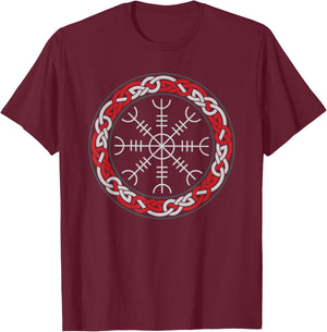 Celtic Knots - Helm of Awe - Aegishjalmur - Norse Mythology T-Shirt - T-Shirt | Maroon