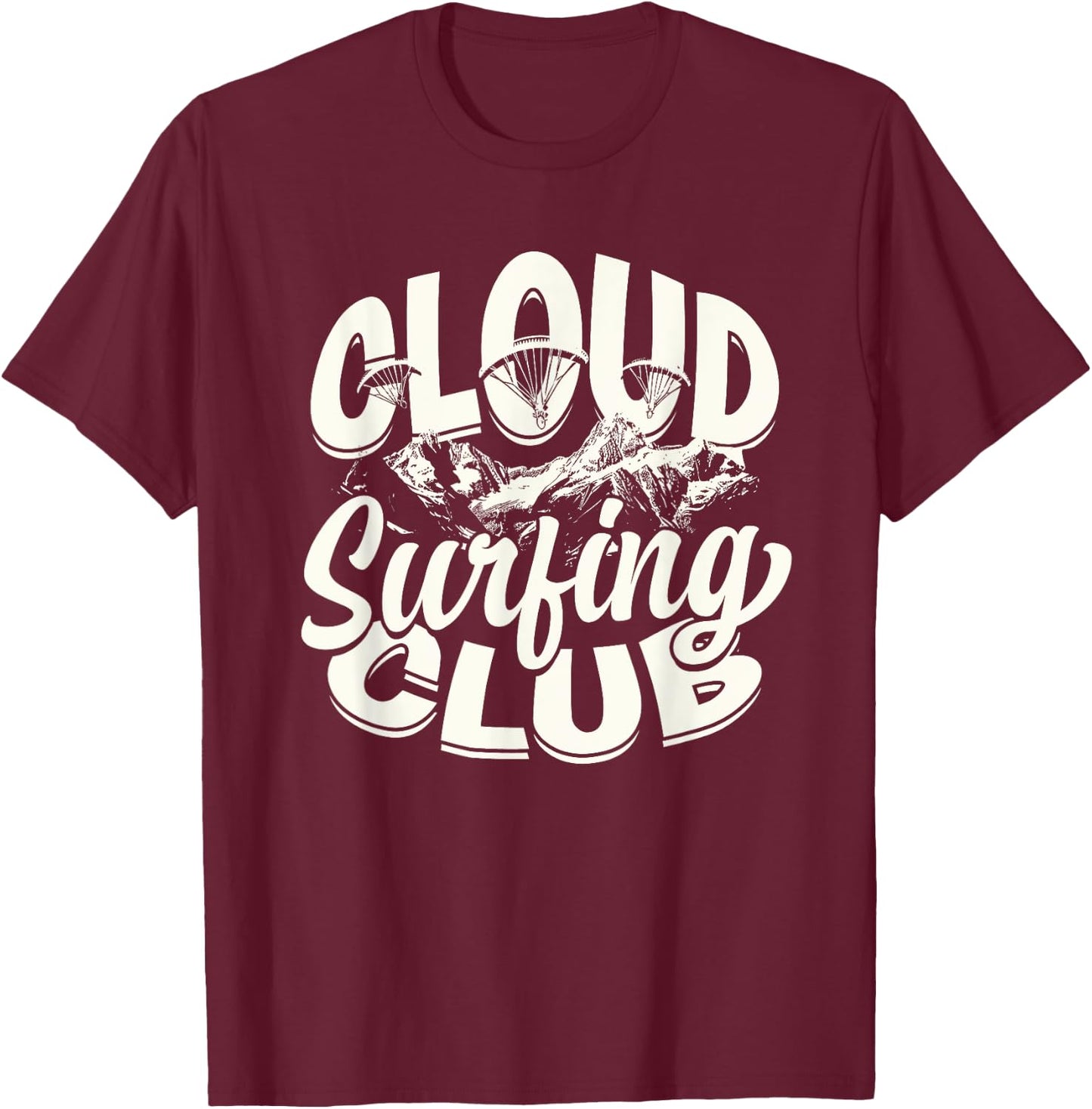 Paramotor Cloud Surfing Club T-Shirt - T-Shirt | Maroon