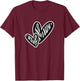 Cute Zebra Pattern Heart Love Women Girls T-Shirt - T-Shirt | Maroon