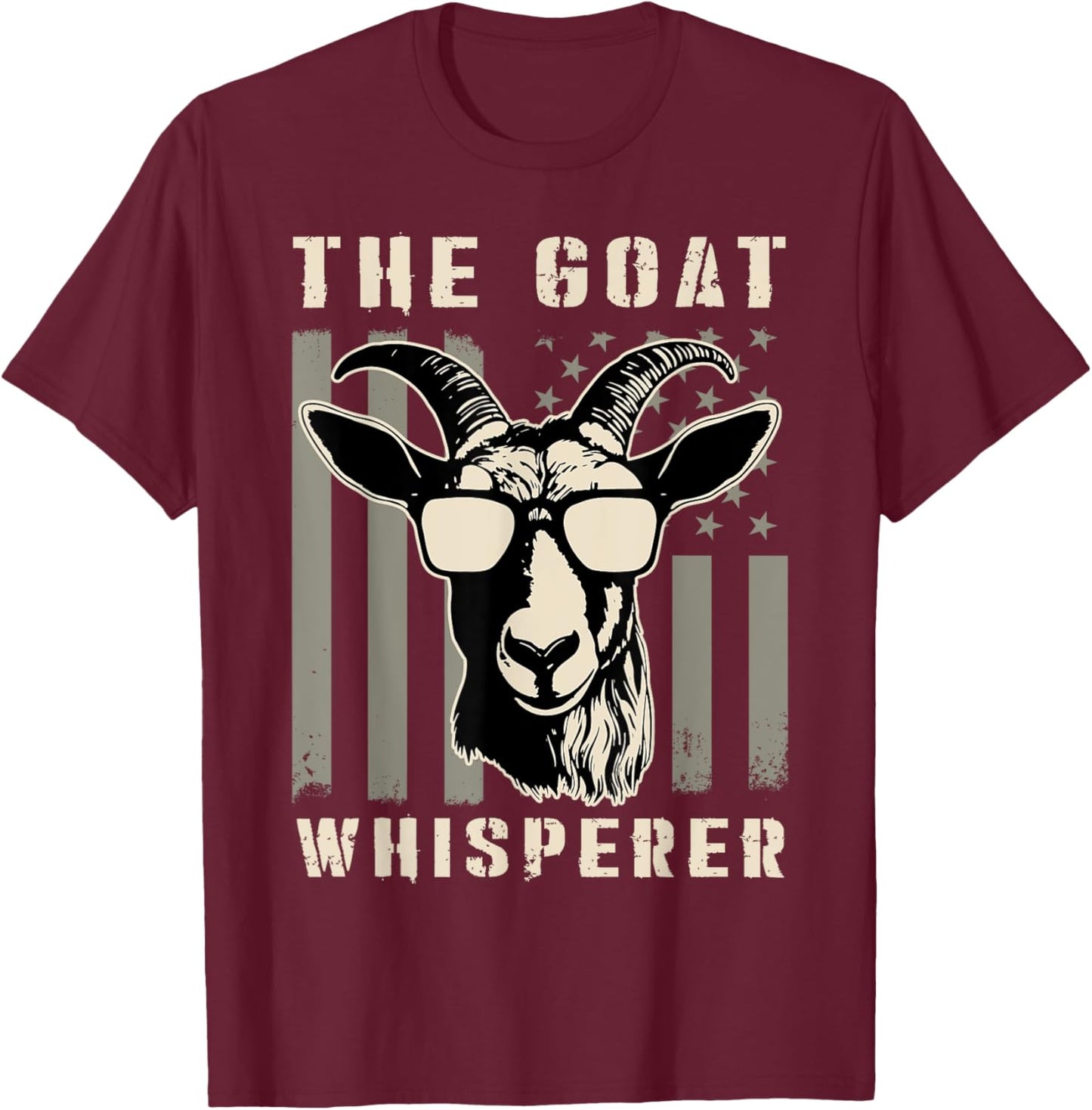 The Goat Whisperer - USA American Flag Farm Animal Lover T-Shirt - T-Shirt | Maroon