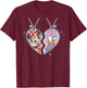 Disney Minnie and Daisy Best Friends Matching Heart Necklace T-Shirt - T-Shirt | Maroon