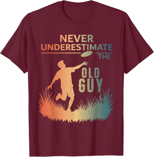 Disc Golf Art Grandpa Disc Golfer Disc Golf Player T-Shirt - T-Shirt | Maroon