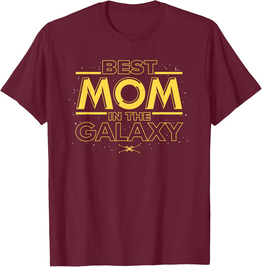 Star Wars Best Mom in the Galaxy Birthday Mother’s Day T-Shirt - T-Shirt | Maroon