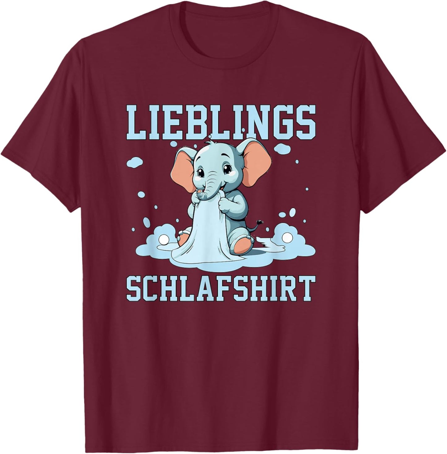 Favourite Sleep Shirt Elephant Pyjamas Elephant , black T-Shirt - T-Shirt | Maroon
