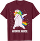Funny Dabbing Unicorn Hospice Nurse Palliative Nursing T-Shirt - T-Shirt | Maroon