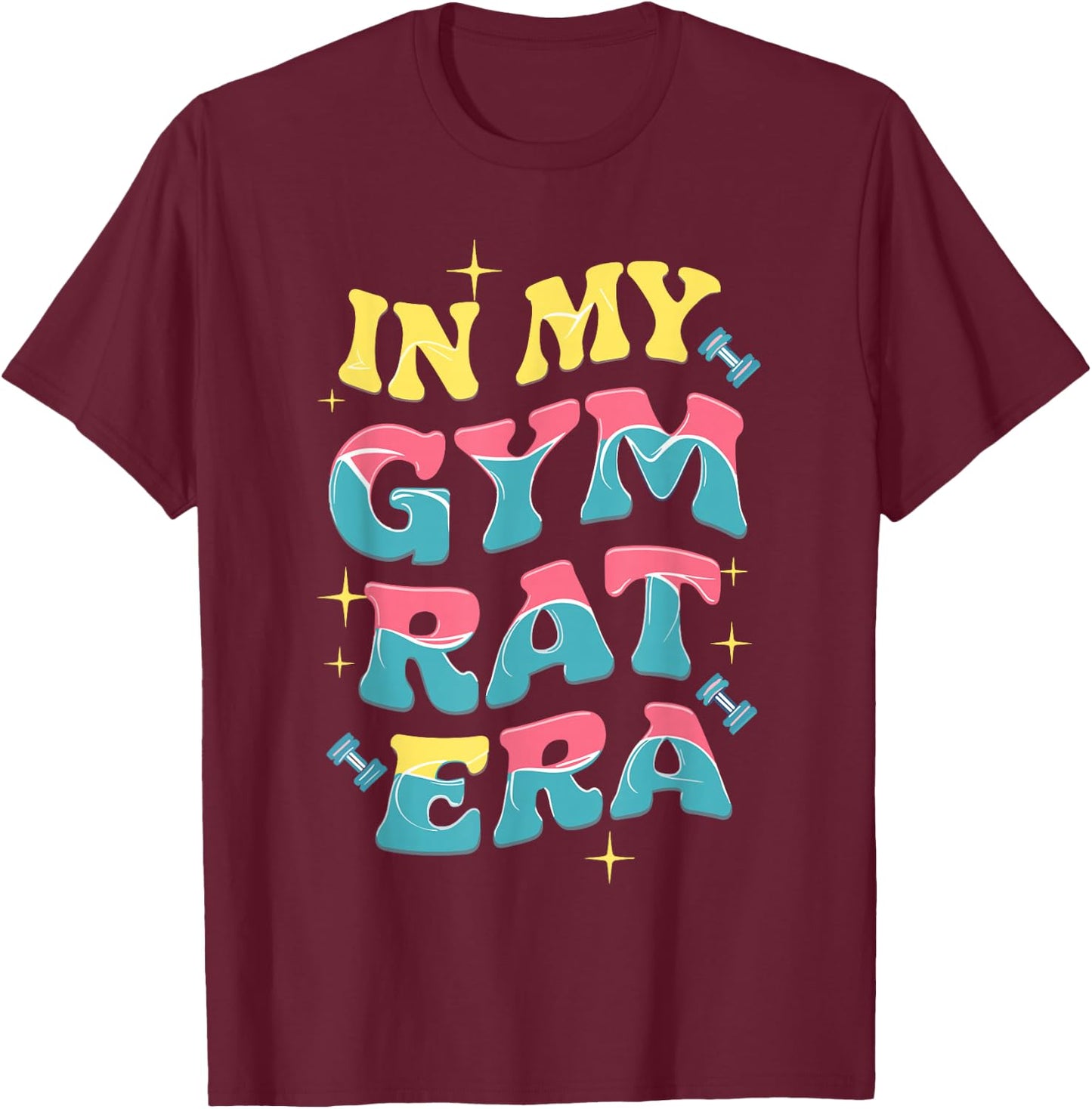 In My Gym Rat Era Groovy Fitness Bodybuilding Workout T-Shirt - T-Shirt | Maroon
