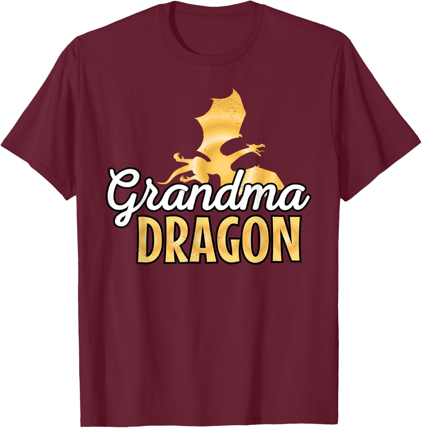 Grandma Dragon Mythical Legendary Creature Grandmother T-Shirt - T-Shirt | Maroon