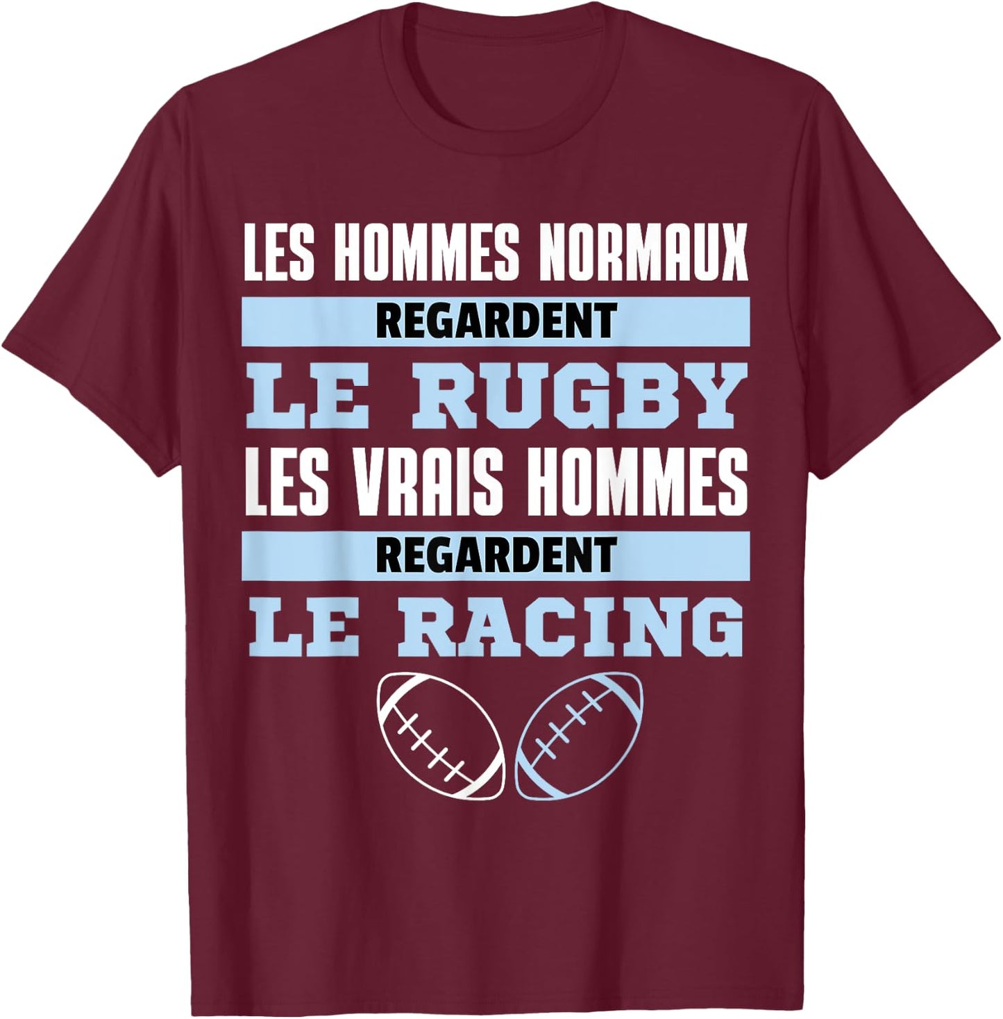 Supporter Rugby Racing Gift Humour , Black, S T-Shirt - T-Shirt | Maroon