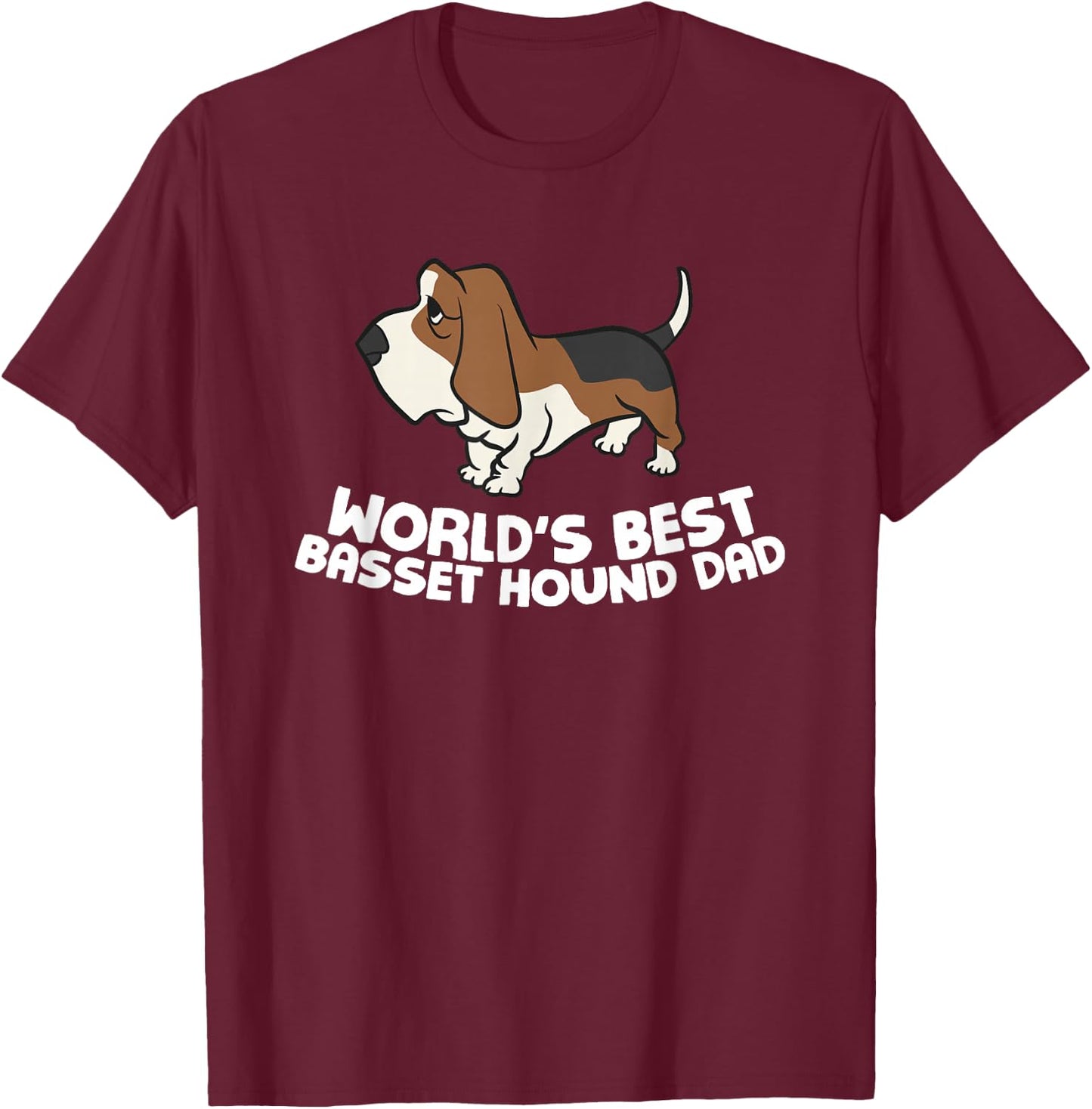 World's Best Basset Hound Dad T-Shirt - T-Shirt | Maroon