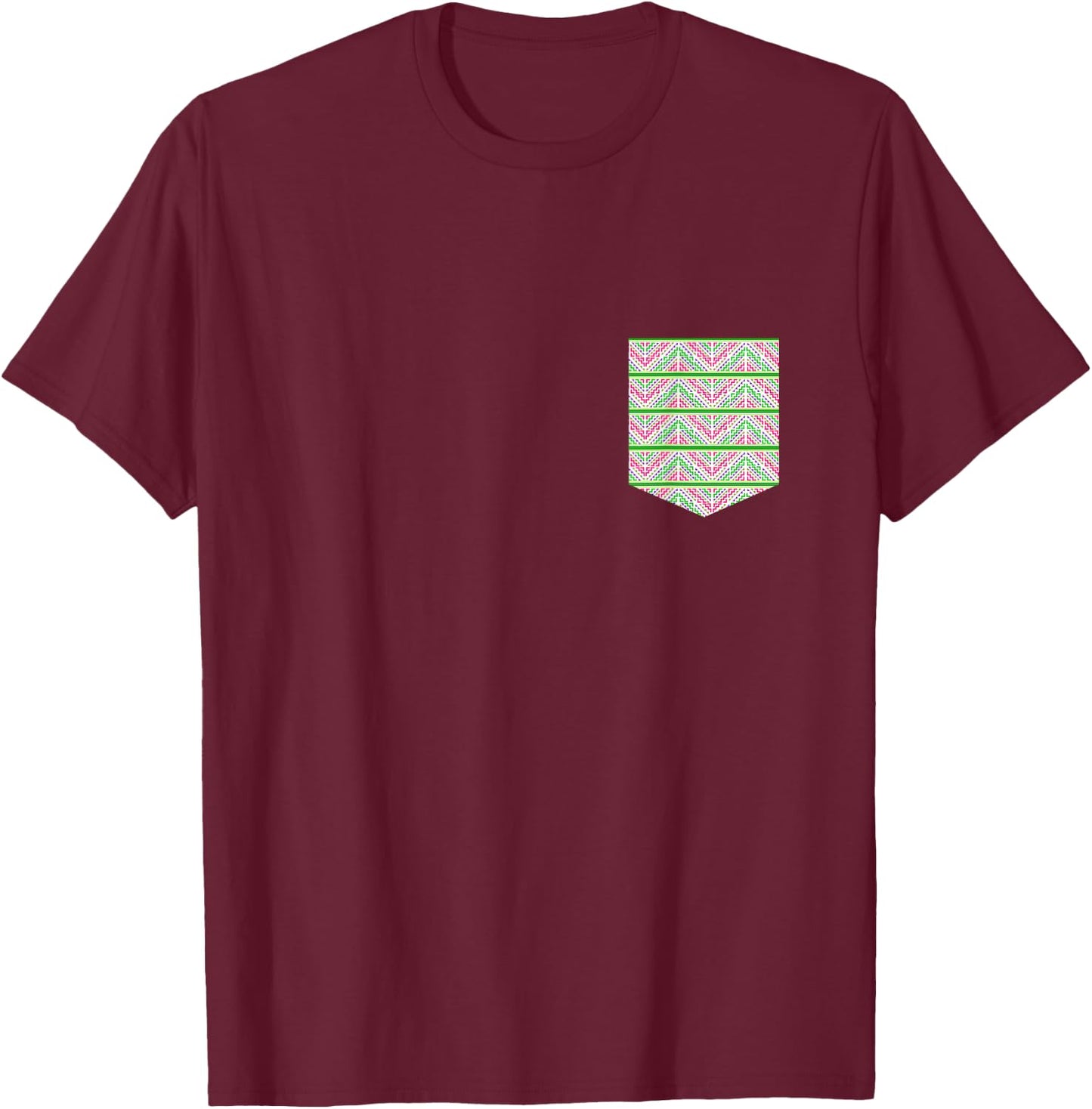 Hmong Design Pocket Graphic T-Shirt - T-Shirt | Maroon