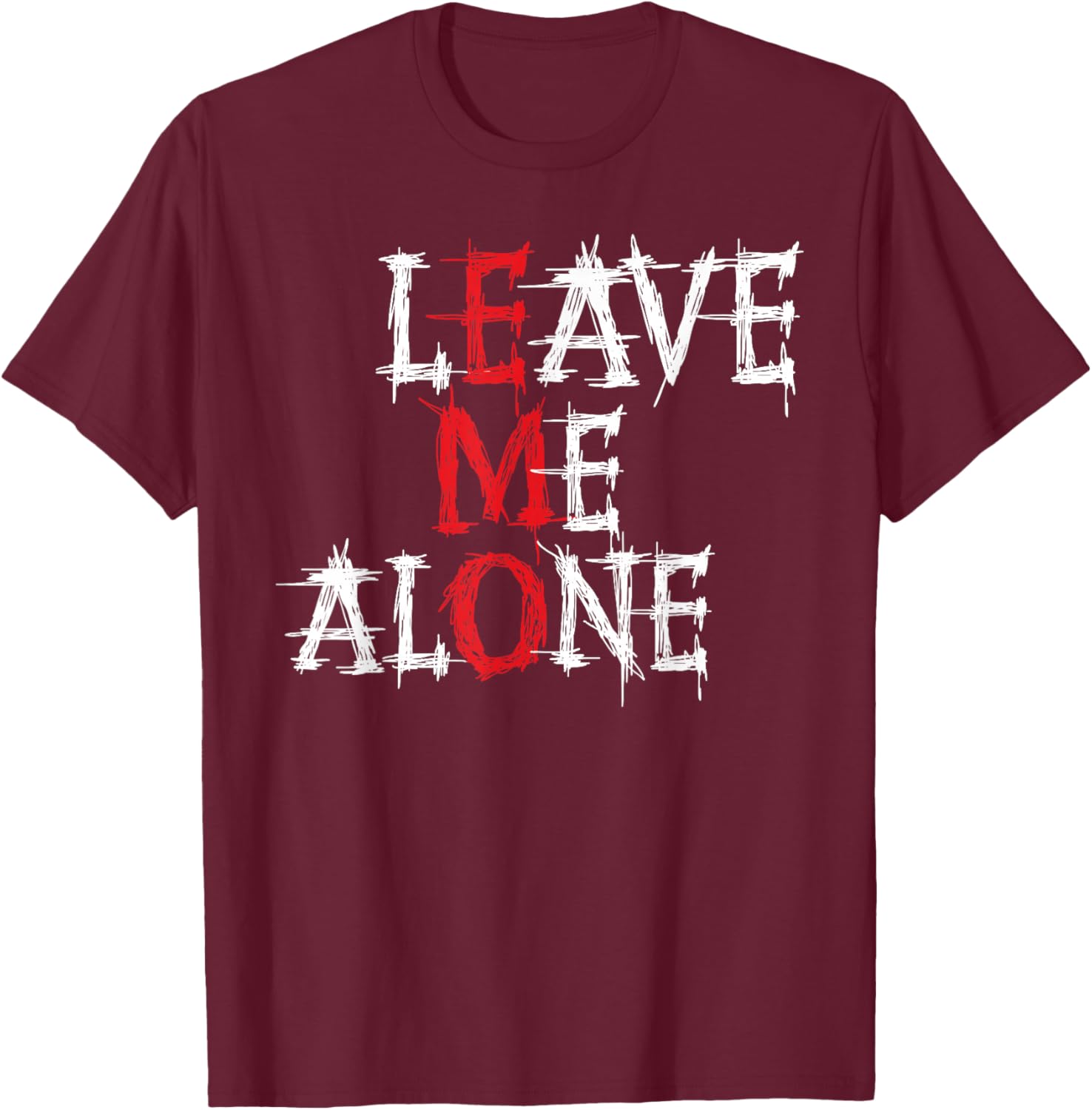Emo Leave Me Alone Punk Gothic Goth T-Shirt - T-Shirt | Maroon