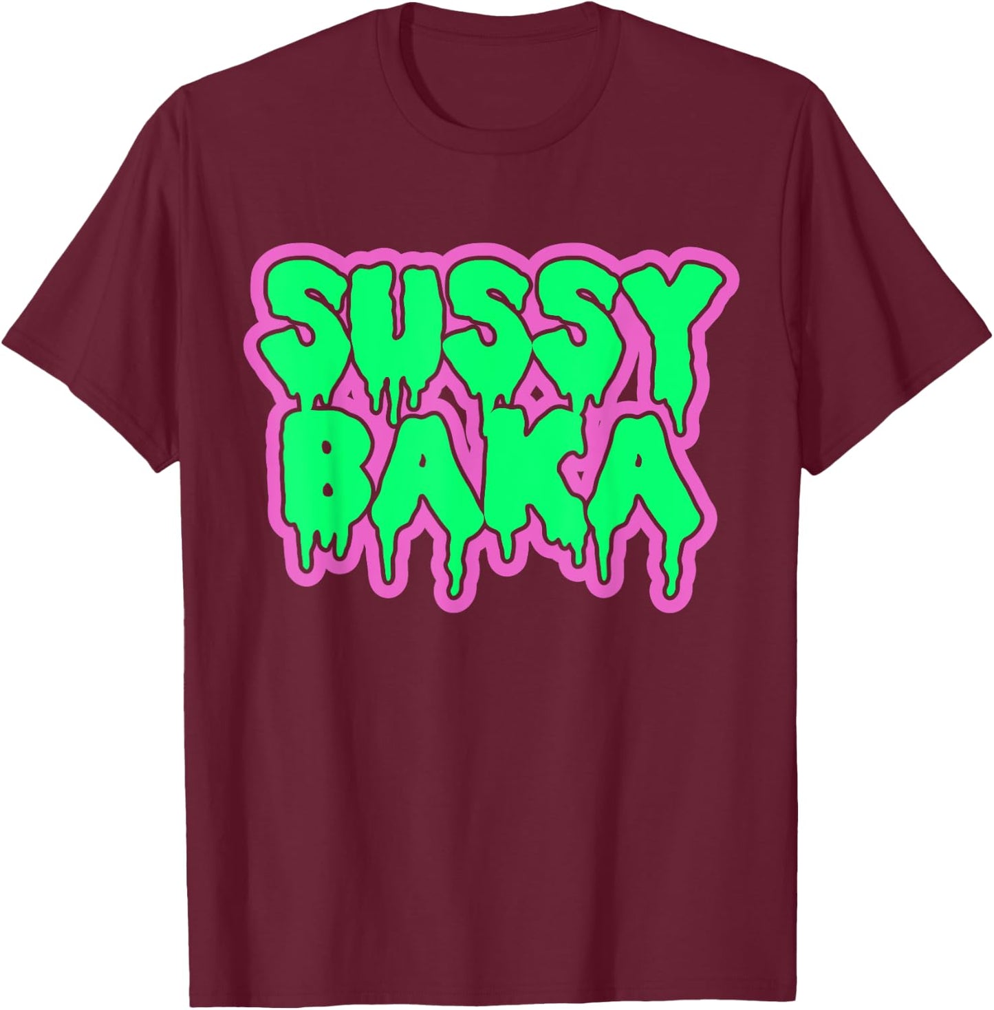 Funny Meme Sussy Baka T-Shirt - T-Shirt | Maroon