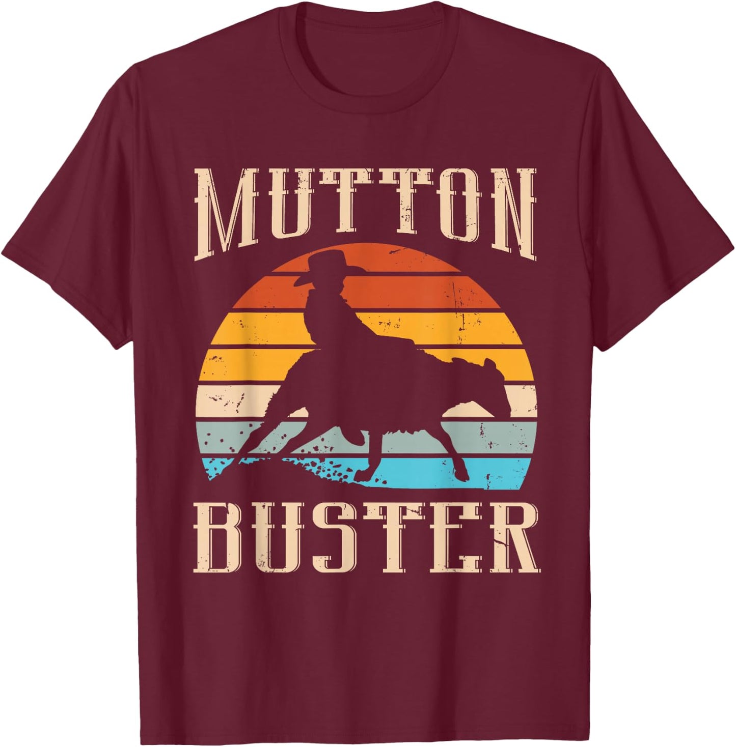 Mutton Buster Design for a Mutton Buster T-Shirt - T-Shirt | Maroon