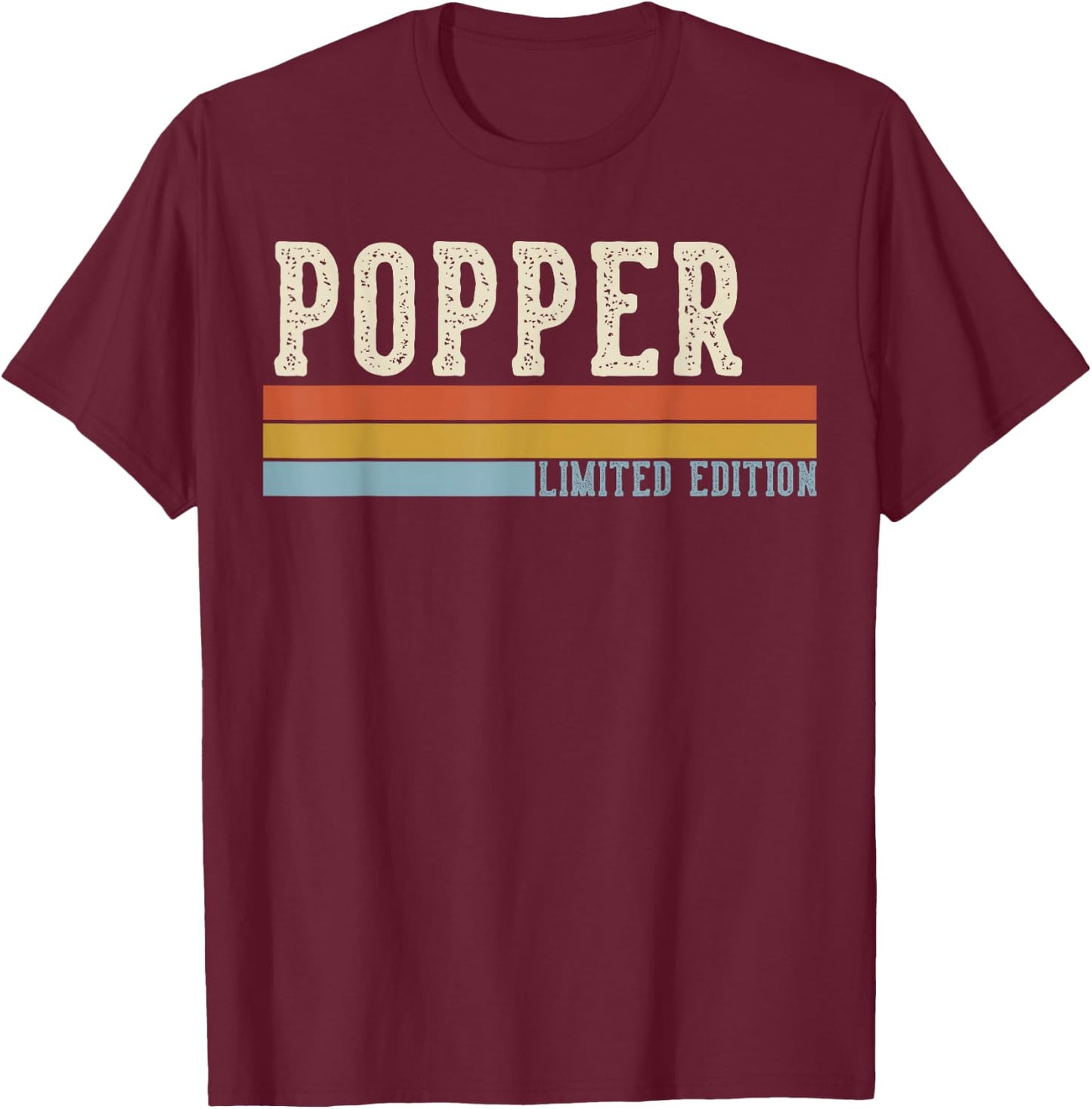 Popper Vintage Grandpa Retro Fathers Day T-Shirt - T-Shirt | Maroon