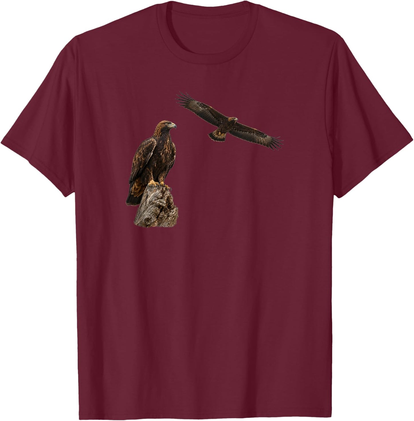 Bird Series. Golden Eagle. T-Shirt - T-Shirt | Maroon